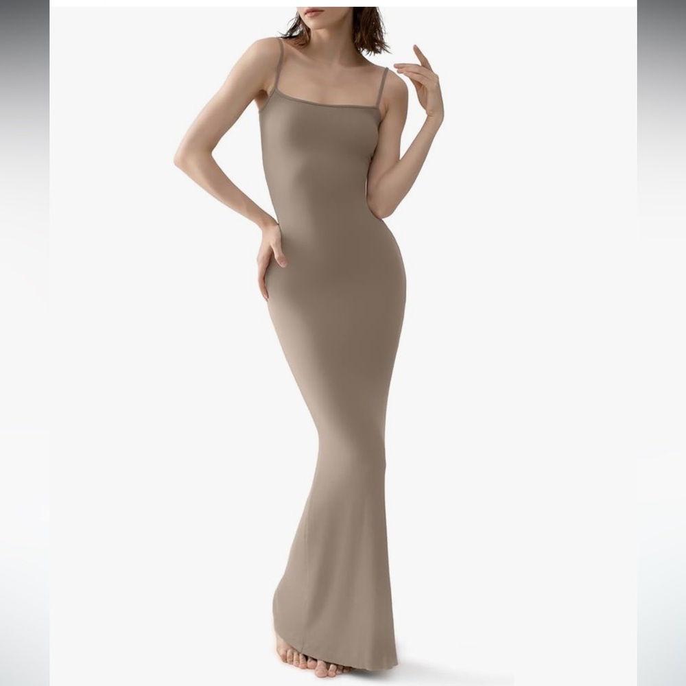 Elegant Tan Maxi Dress